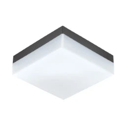 EGLO Wand-/Deckenleuchte anthrazit 215x215mm, 8.2W LED, 820lm, LF830, IP44, SKI – 94872