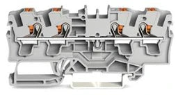 WAGO 4-Leiter-Durchgangsklemme mit Drücker 4 mm², grau – 2204-1401