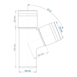 POLOPLAST PO Abzweig POLO-KAL XS DN 50/50/67Grad – 102216