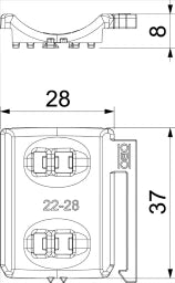 OBO Universal-Gegenwanne kombinierbar zur Do ppelwanne 22-28mm Polypropylen lichtgrau – 1198028