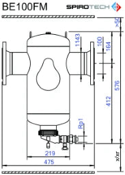 EDER SPIROTECH SpiroTrap Magnet DN100 mit Flansch (PN16), 10bar/110 C – 2100014