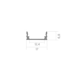 BILTON BLine P-S-ON01 LED-Aufbauprofil Alu silb er 12W/m B17 x H6,8 x L2000 mm – 171747_00
