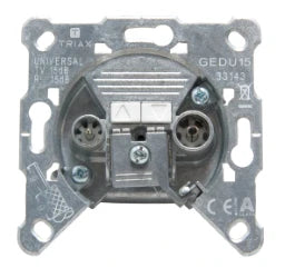 TRIAX 2-Loch BK-Durchgangsdose, 5-2400 MHz, An schlussdämpfung 15 dB, Durchgangsdämpfun – 306212