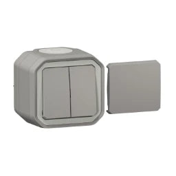 LEGRAND FR AP Multifunktionsschalter 10 AX, grau (1Produkt=5Funktionen)Taster10A,Steckkl. – 069719L
