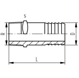 FISCHER GEORG GF Druckschlauchtülle PVC-U 1/2" AG – 721960706