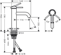 HANSGROHE HG Tecturis S WTM 110 ohne Ablaufgarnitur chrom – 73311000