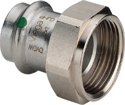 VIEGA Viega Verschraubung mit SC Sanpress Inox 2363 in 42mm x G1 3/4 Edelstahl – 437 893
