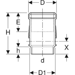 GEBERIT GE Silent-db20 Langmuffe d75mm – 307.012.14.1