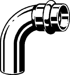 VIEGA Viega Bogen 90 Grad mit SC Profipress G 2616.1 für Gas in 22mm Kupfer – 345 556