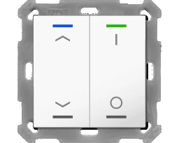 MDT KNX Taster Light 55 x 55 mm 2fach RGBW, mit Temp., reinweiß gl., Jal./Sch. – BE-TAL55T2.C1