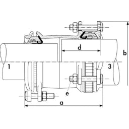 FISCHER GEORG Multi Joint Rohrverb -kuppl.Schrb.A2 pulverb.Fig.3007 DN125 f.AD 132-155 – 709305618