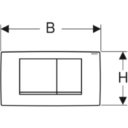 GEBERIT GE Betaetigungspl. Twinline30 2-Mengen mattchrom/glanzchrom/mattchrom – 115.899.JQ.1