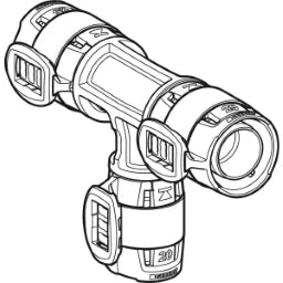 GEBERIT GE FlowFit T-Stueck reduziert PPSU d63 x 40 x 63mm – 620.126.00.1