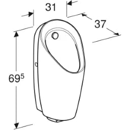 GEBERIT GE Urinal Preda mit integrierter Steuerung, Netz – 116.072.00.1