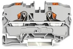 WAGO 2-Leiter-Durchgangsklemme mit Drücker 10 mm², grau – 2210-1201