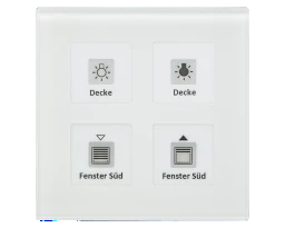 MDT KNX Glastaster 4fach Plus weiß inkl. Beschriftungsfolie – BE-GT04W.01