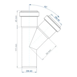 POLOPLAST PO Abzweig POLO-KAL NG DN 40/40/45Grad – 02206
