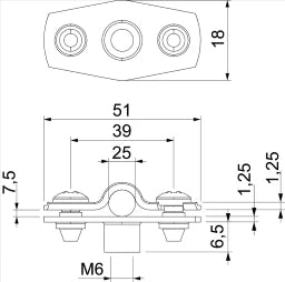OBO Abstandschelle mit Gewindeanschluss M6 2 0-25mm Stahl galvanisch verzinkt – 1362424