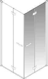 PALME Palme Top Drive R Falt-Eckhälfte 2-tlg 785x2000mm ESG klar Alusilber links – TOEF280A/H1/20