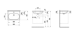 LAUFEN Laufen Lua Waschtisch unt.bauf. 81008.3 600x460 1HL mÜL weiß – H8100830001041