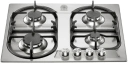 GEBE Gebe Gas Einbaumulde, 4 Gaskochstellen elektr. Zündung, Edelstahl – P6401D9X