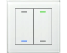 MDT KNX Glastaster II Light 2fach RGBW, mit Temp., Glas weiß, Neutral – BE-GTL2TW.01