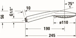 DURAVIT Duravit Handbrause 3-jet D110 MinusFlow chrom – UV0652015010