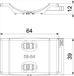 OBO Universal-Gegenwanne kombinierbar zur Do ppelwanne 58-64mm Polypropylen lichtgrau – 1198064