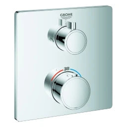 GROHE Grohe THM-Brausebatterie Grohtherm 24079 2 Abg. FMS für Rap. SmartBox eckig chrom – 24 079 000
