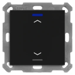 MDT KNX Taster Light 55 1-fach, RGBW, Temper atursensor, Schwarz matt, Jalousie – BE-TAL55T106.A1