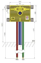 MHS mhs-Waschtisch 350 Auslass 80mm Unibox Rohr:Kelit Kelox – 30141KE5PO0000