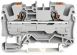 WAGO 2-Leiter-Durchgangsklemme mit Drücker 6 mm², grau – 2206-1201