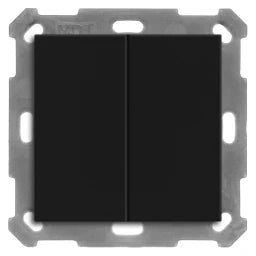 MDT KNX Taster Light 55 Basic 2-fach, Schwarz matt, Neutral – BE-TAL55B206.01