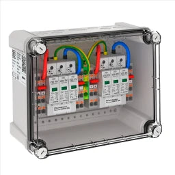 OBO Generatoranschlusskasten 2x2 PV-String a uf 2 WR-MPP 1000V DC lichtgrau RAL 7035 – 5088445