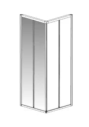 PALME Palme Drive 1.0 Eckeinstieghälfte 2-tlg. links 100x200cm Glas H1, silber – DXE210A/H1/20