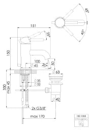 STEINBERG Steinberg WT-EH-Mischer mit Ablaufgarnitur, chrom – 100 1000