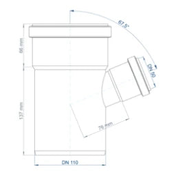 POLOPLAST PO Abzweig POLO-KAL NG DN 110/50/67Grad – 02225
