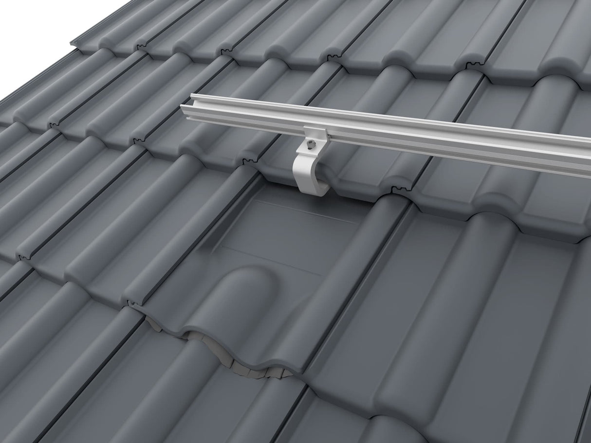 K2 4Tile Metallersatzziegel grau Detail
