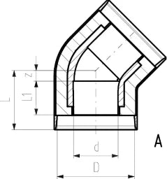 FISCHER GEORG GF Cool-Fit Wink45 isol PE100 PN16 d50/D90 – 738154110
