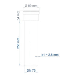 POLOPLAST PO Steckmuffenrohr POLO-KAL NG DN 75/250 – 02031