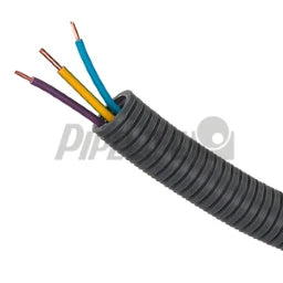 PIPELIFE Biegsames Panzerrohr Ø20mm vorverdrahtet mit Aderleitung YE 3x1,5 GG, BL, VI – 1210021144