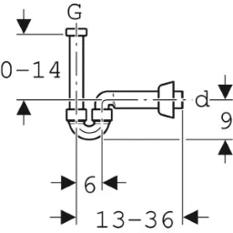 GEBERIT GE Roehrensiphon f. Waschtisch und Bidet in PP d 32, weiss 151113 – 151.113.11.1