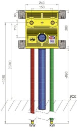 MHS mhs-Spültisch 240 Auslass 153mm Unibox Rohr:Geberit FlowFit – 22041FF5PO0000