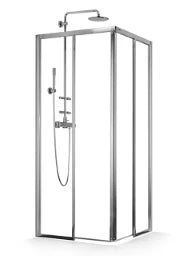 PALME Palme Drive 1.0 Eckeinstieghälfte 2-tlg. links 90x200cm Glas H1, silber – DXE2B90A/H1/20