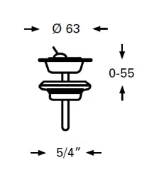 FERTINGER RF Waschtisch Ab-und Überlaufventil 5/4" ohne Holländer – RF76-1