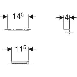GEBERIT GE Verlaengerungsset Betaetigungsplatten von vorne 9 bis 18cm – 240.058.00.1