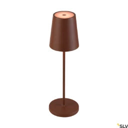 SLV VINOLINA TWO, Tischleuchte, Akku, IP65, 2200/2700/3000K, TOUCH, rost – 1007695
