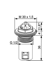 HEIMEIER Heimeier Thermostat-Oberteil für VHK mit genauer Voreinstellung, G 1/2" – 4324-03.301