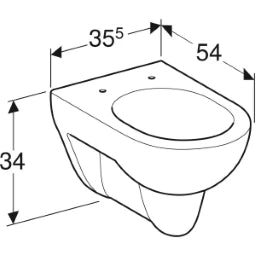 GEBERIT SANITAER Geberit Renova Tiefspül-WC 4,5/6 l., wandhängend weiß – 203040000