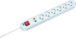 BACHMANN SMART Tischsteckdose 6-fach weiß 1,5m Zuleitung 1xSchalter 1xSPD – 381.2501K